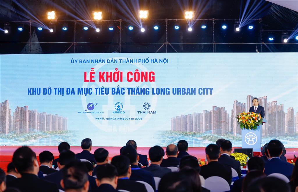 Quang cảnh của Lễ khởi công dự án Bắc Thăng Long Urban City