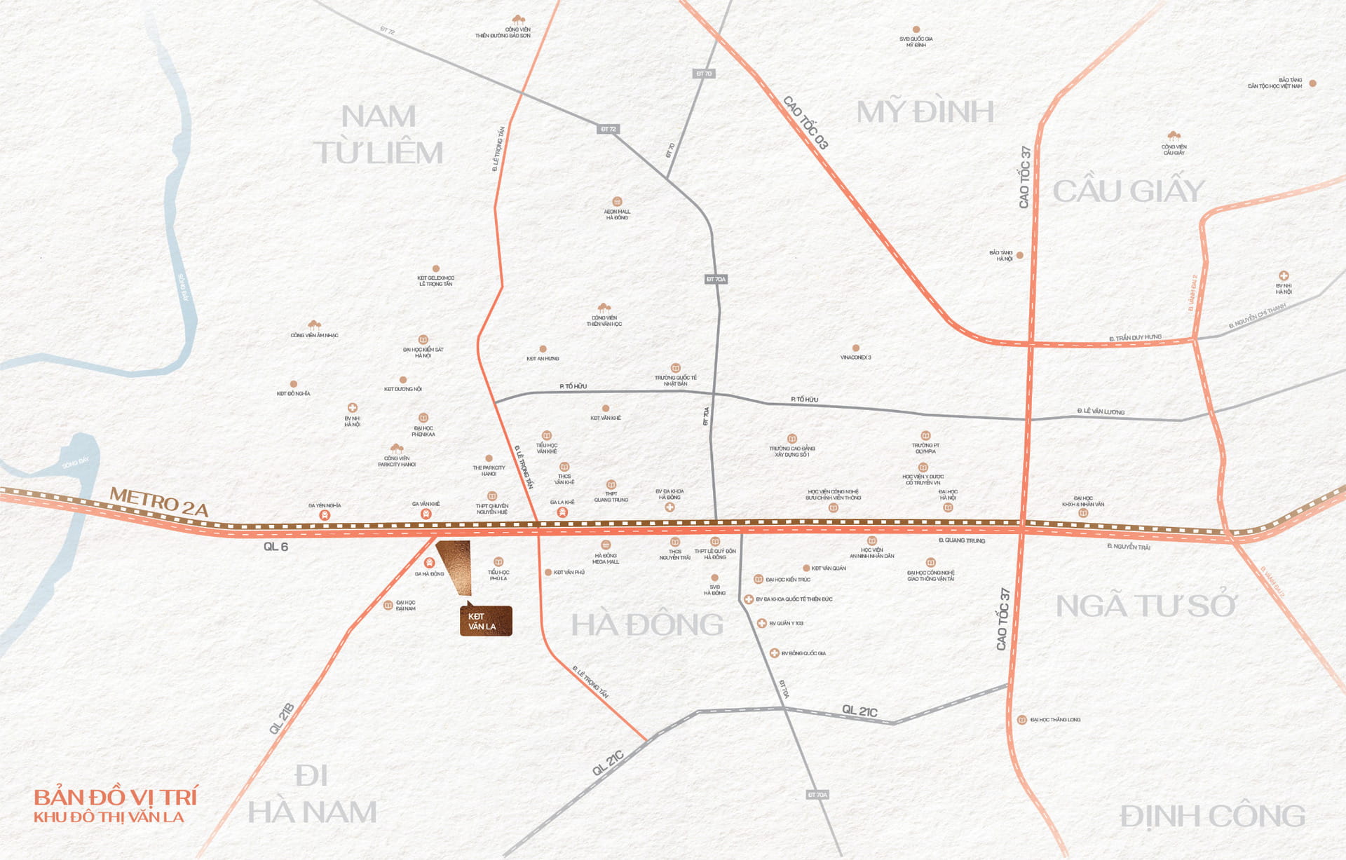 Vị trí dự án The Vista tọa lạc trên đường Quang Trung - Hà Đông